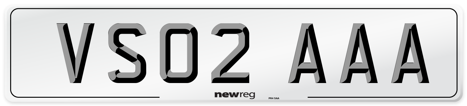 VS02 AAA Number Plate from New Reg